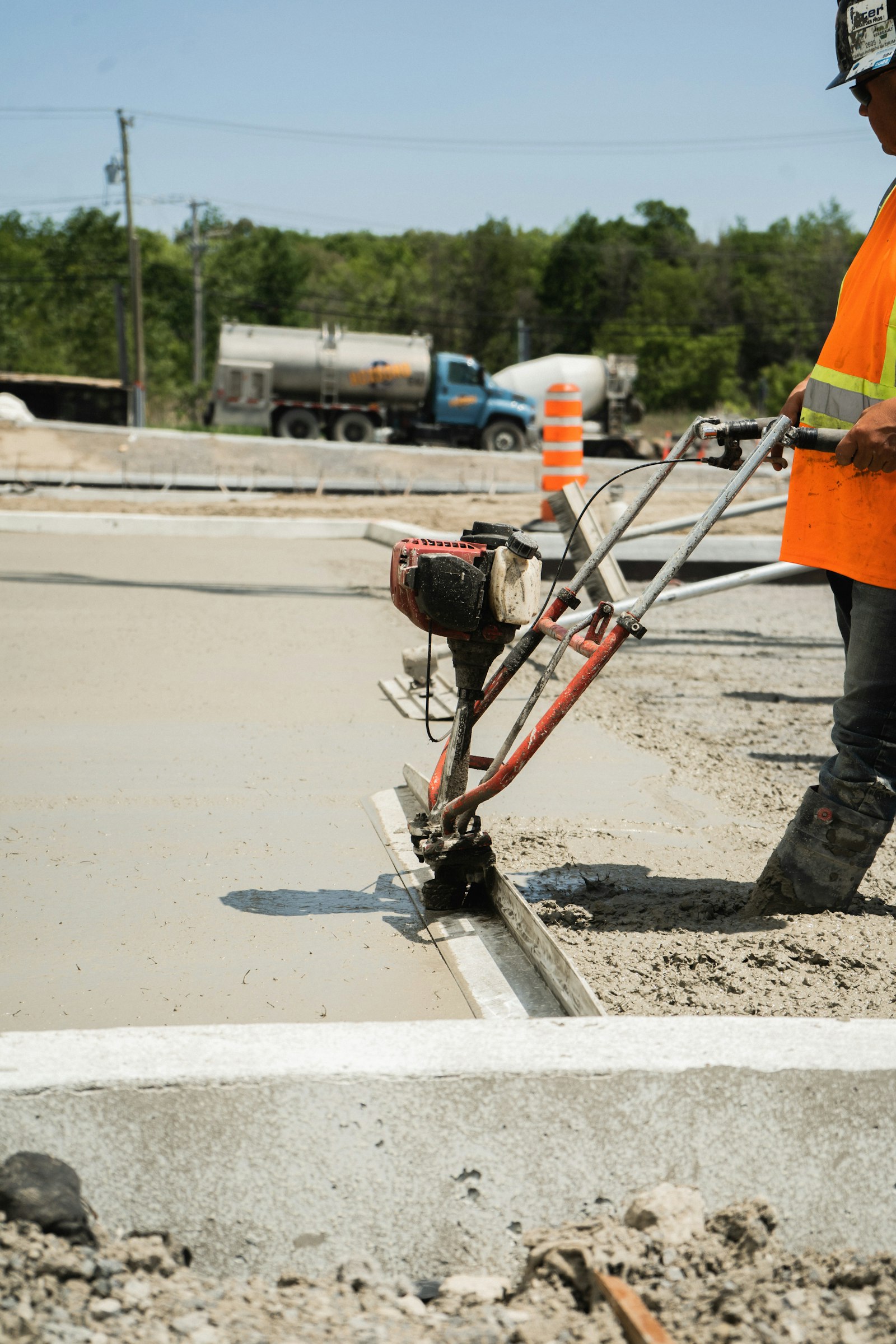 McGuinness Contracting crew finishing a fresh concrete pour